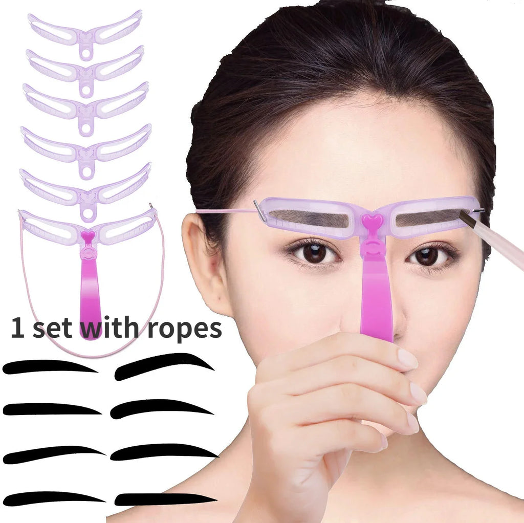 New Reusable Eyebrow Shaper Brow Stamp Template Eyebrows Shape Set Eyebrow Stencil Eye Brow Women Make Up Tools Accessories