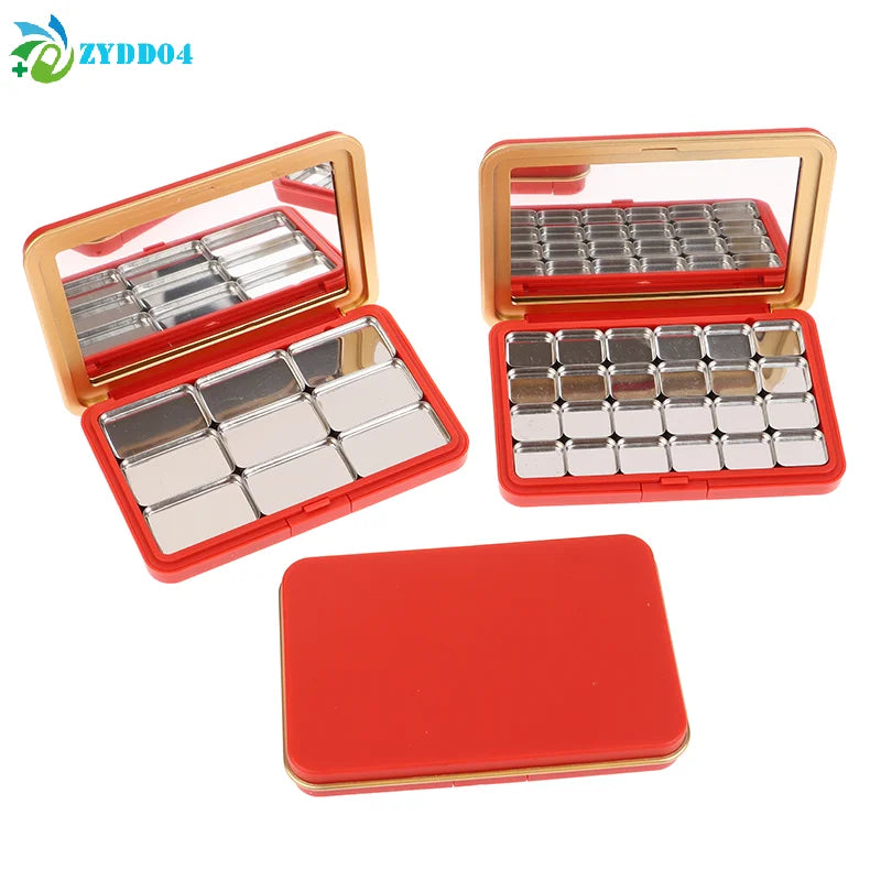 ●Multi-grids DIY Eyeshadow Palette With Mirror Empty DIY Cosmetic Box Magnetic Makeup Palette DIY Make Up Tool