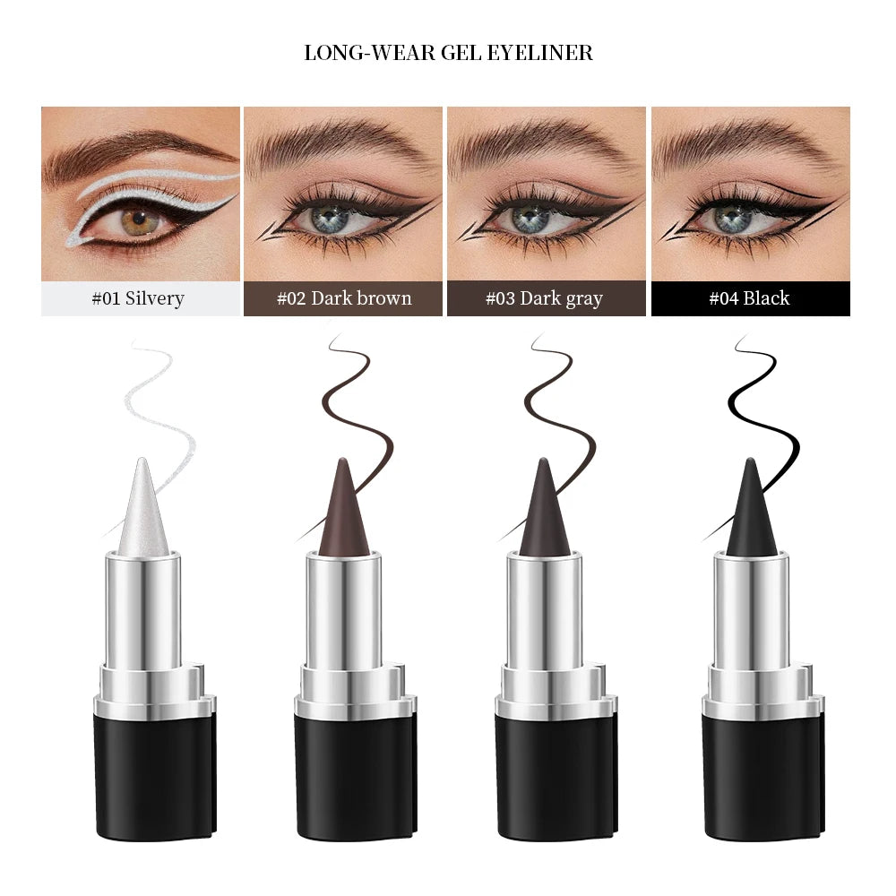 Eyeliner Creamy textureLong Lasting Waterproof Matte Black Silver Brown Eye Liner Pen Make Up For Women Cosmetic