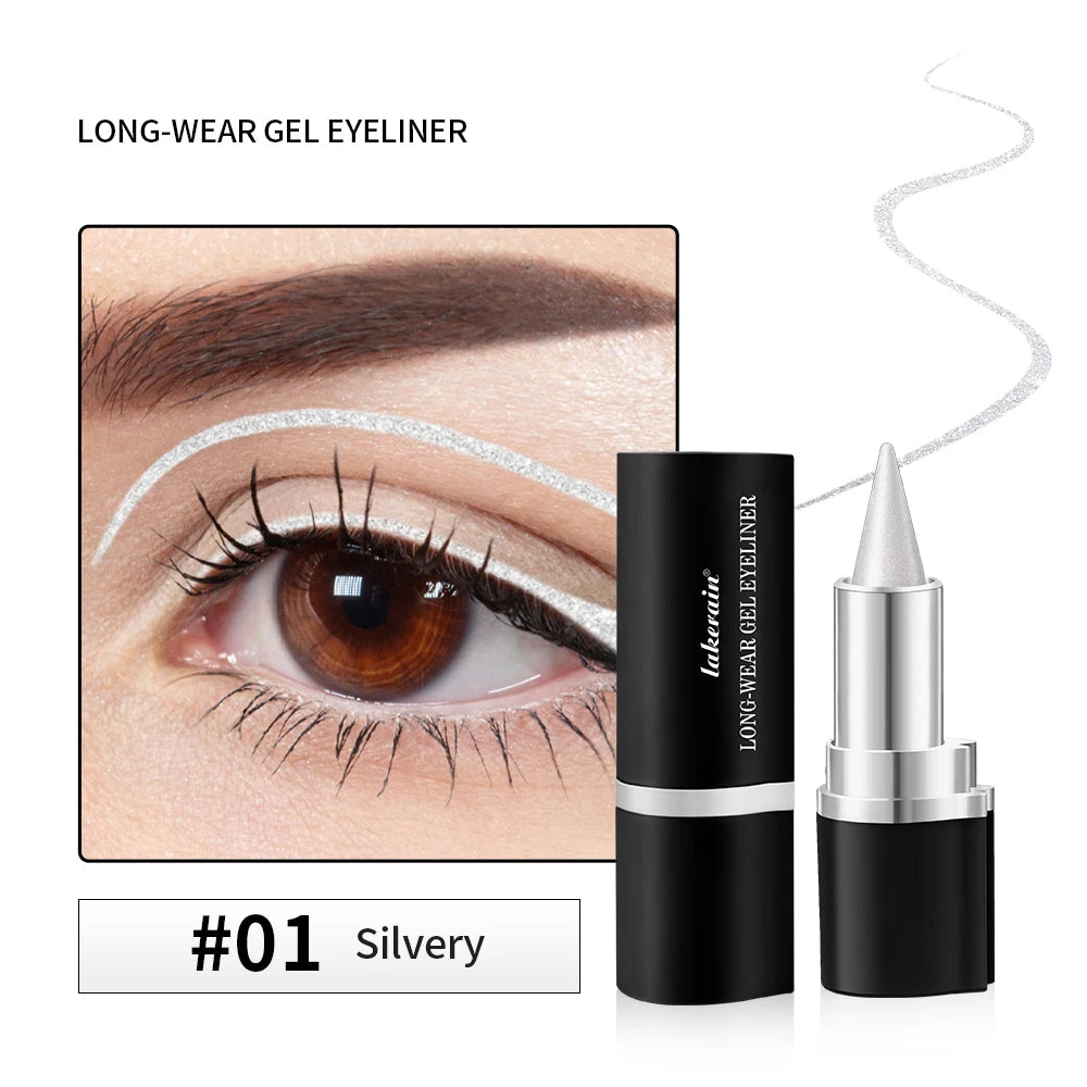 Eyeliner Creamy textureLong Lasting Waterproof Matte Black Silver Brown Eye Liner Pen Make Up For Women Cosmetic