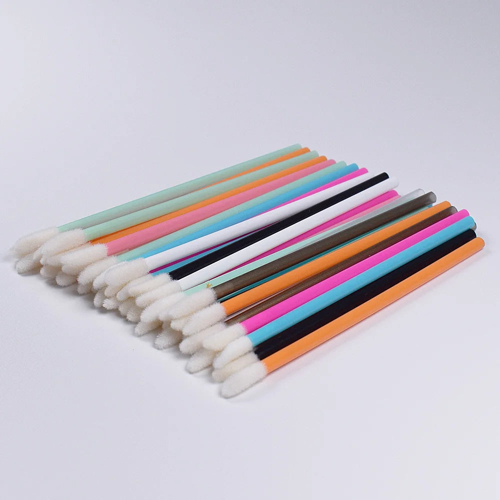 50Pcs Disposable Lip Brush Eyelash Makeups Brushes Lash Extension Mascara Applicator Lipstick Wands Set Make up Tools