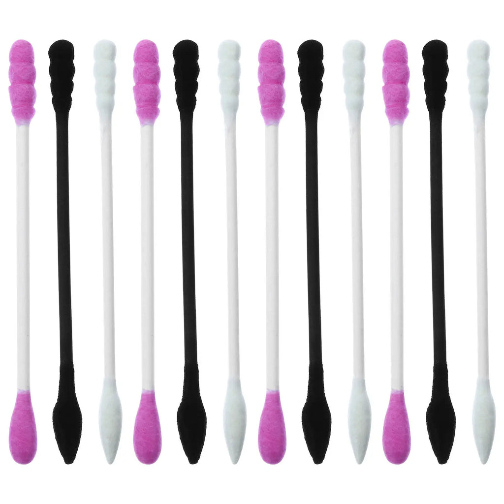 3Packs Cotton Swabs Double Head Spiral Swabs for Beauty Make Up Cleaning Tools Long Handle Soft Absorbent Cotton Stick