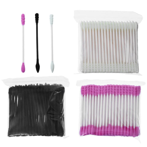 3Packs Cotton Swabs Double Head Spiral Swabs for Beauty Make Up Cleaning Tools Long Handle Soft Absorbent Cotton Stick