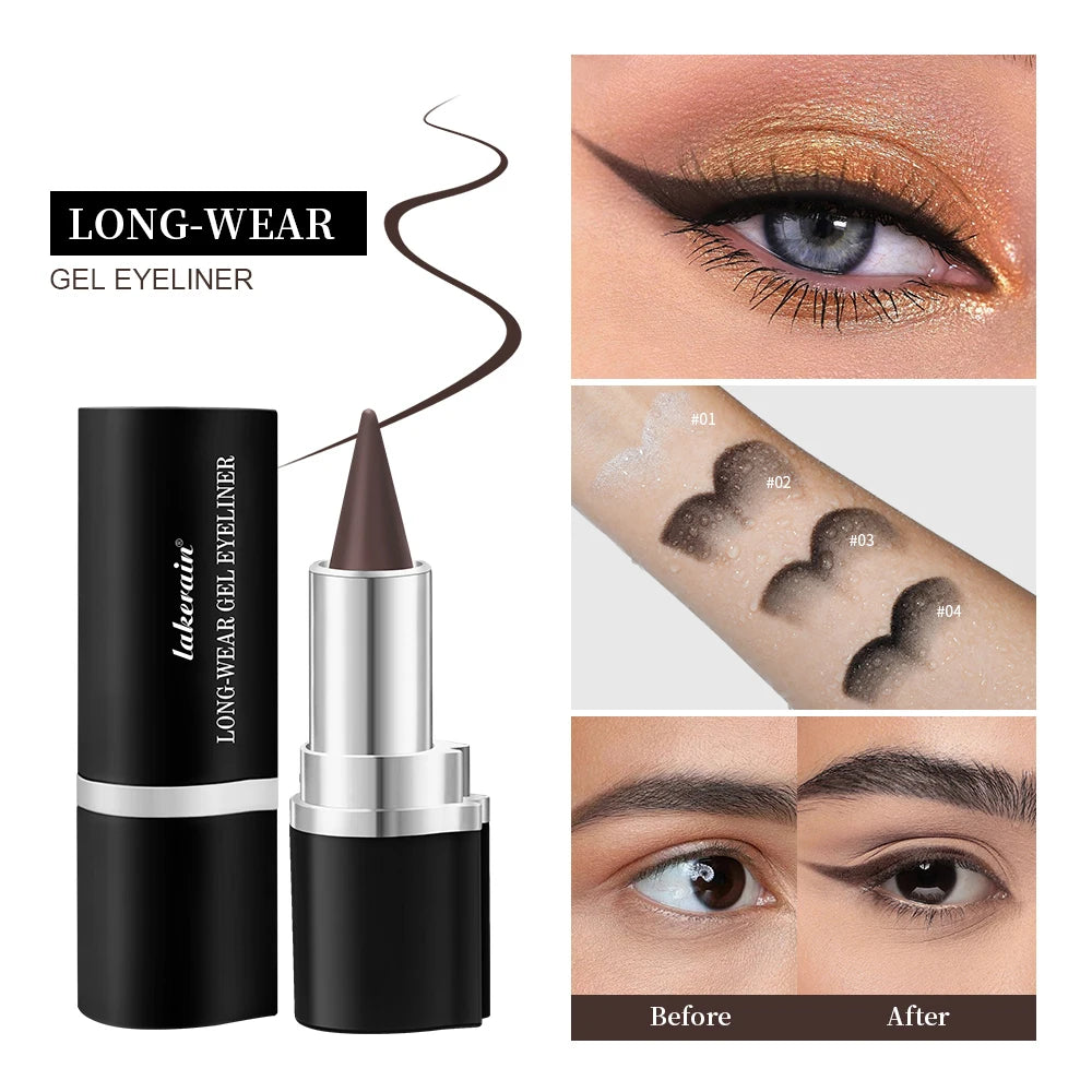Eyeliner Creamy textureLong Lasting Waterproof Matte Black Silver Brown Eye Liner Pen Make Up For Women Cosmetic