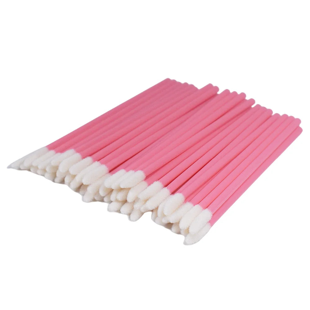 50Pcs Disposable Lip Brush Eyelash Makeups Brushes Lash Extension Mascara Applicator Lipstick Wands Set Make up Tools